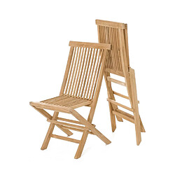 Acheter Concept Usine Table de jardin ovale et 4 chaises et 2 fauteuils en teck KAJANG