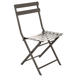 Toilinux Lot de 4 Chaises pliantes en métal Greensboro - Gris tonka