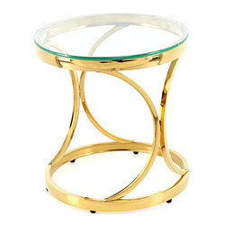 Paris Prix Table d'Appoint Design Weyda 42cm Transparent & Or