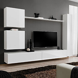 Paris Prix Meuble TV Mural Design Switch VIII 280cm Blanc