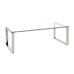 Mes Table basse 120x60x40 cm en verre et inox - GENTONG