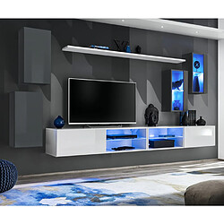 Paris Prix Ensemble Meuble TV Switch XXV 280cm Gris & Blanc