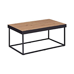 Mes Table basse 90x55x40 cm décor chêne et noir