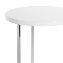Mes Table d'appoint ronde 45x54 cm blanc brillant