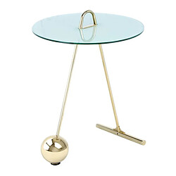 Paris Prix Table d'Appoint Design Pendule 60cm Or & Blanc