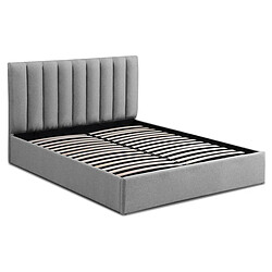 Paris Prix Lit Coffre Design en Tissu Songa 160x200cm Gris