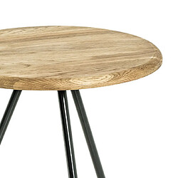 Mes Table d'appoint ronde 40 cm en chêne naturel et métal noir