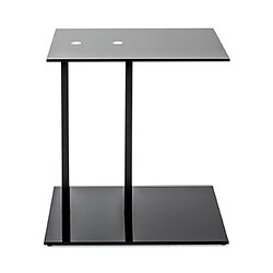 Mes Table d'appoint 45x35x50 cm en verre et métal noir