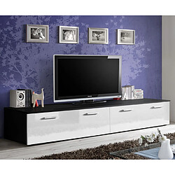 Paris Prix Meuble TV Design Duo 200cm Blanc & Noir