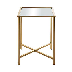 Mes Table d'appoint carrée 39x53 cm en verre et métal doré
