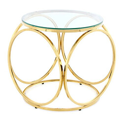 Paris Prix Table d'Appoint Design Whitney 52cm Transparent & Or