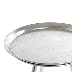 Mes Table d'appoint ronde 38x47 cm en métal laqué argenté