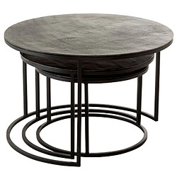 Paris Prix Lot de 3 Tables Gigognes Oxidize 80cm Noir