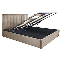 Paris Prix Lit Coffre Design Velours Songa 180x200cm Taupe