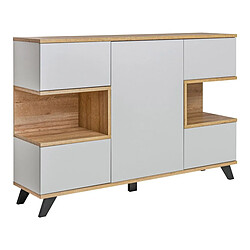 Paris Prix Buffet 3 Portes Design Bogota 160cm Gris & Naturel