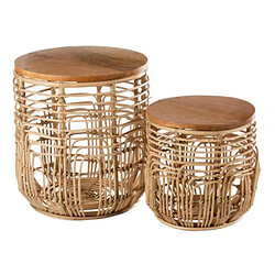 Paris Prix Lot de 2 Tables Gigognes Ellen 50cm Naturel