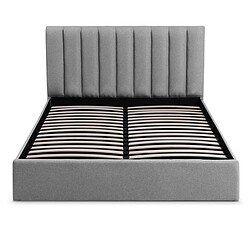 Paris Prix Lit Coffre Design en Tissu Songa 160x200cm Gris