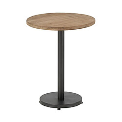 Mes Table d'appoint ronde 48x61 cm en sapin naturel et fer noir