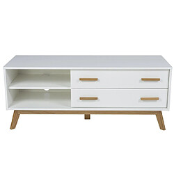 Paris Prix Meuble TV Design Kensal 130cm Chêne & Blanc