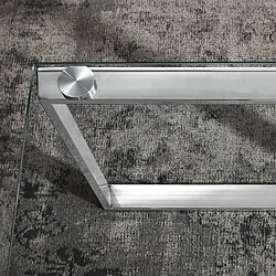 Avis Mes Table basse 120x60x40 cm en verre et inox - GENTONG