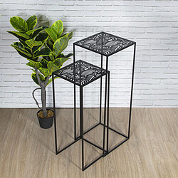 Paris Prix Lot de 2 Sellettes Gigognes Déco Havana 90cm Noir pas cher