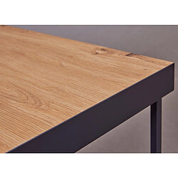 Mes Table basse 90x55x40 cm décor chêne et noir pas cher