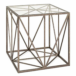 Paris Prix Table d'Appoint Carrée en Verre Nila 50cm Bronze