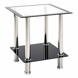 Paris Prix Table d'Appoint en Verre Sacha 46cm Noir