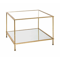 Paris Prix Table d'Appoint Carrée en Verre Alizée 60cm Or