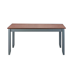 Mes Table à manger 160x90x75 cm en pin massif gris et naturel - TERA