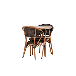 Avis Paris Prix Ensemble Table de Jardin & 2 Chaises Abrantes 80cm Marron
