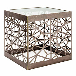 Paris Prix Table d'Appoint Carrée en Verre Tiago 50cm Bronze