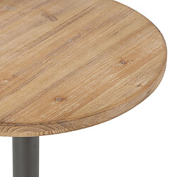 Mes Table d'appoint ronde 48x61 cm en sapin naturel et fer noir