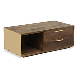 Paris Prix Table Basse Design Firmin 110m Marron & Or