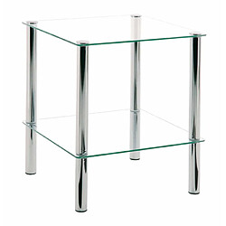 Paris Prix Table d'Appoint en Verre Eliot 47cm Transparent