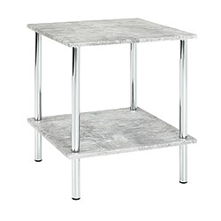 Mes Table d'appoint 39x45 cm en métal gris effet béton - ALMARO