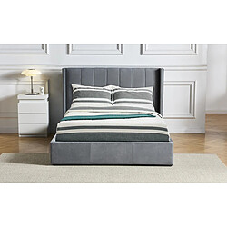 Paris Prix Lit Adulte Sommier Relevable Fady 180x200cm Gris pas cher
