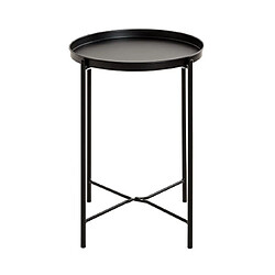 Mes Table d'appoint ronde 39x50 cm en métal laqué noir