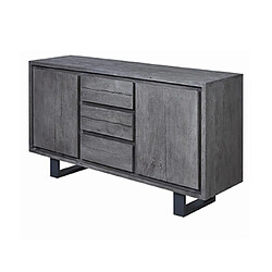 Mes Buffet 2 portes 150x40x80 cm en acacia gris - CORVO