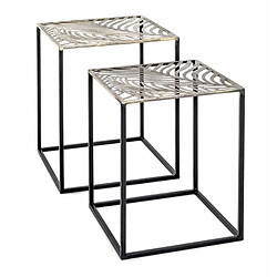 Paris Prix Lot de 2 Tables d'Appoint Carrées Aglae 50cm Bronze