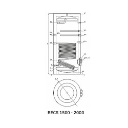 Sunny Habitat Ballon ECS émaillé BEC-S - 1 serpentin 1500L -
