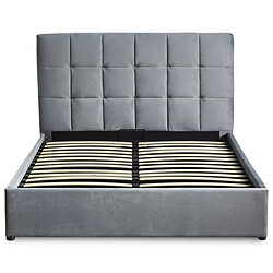 Paris Prix Lit Adulte Sommier Relevable Birma 160x200cm Argent