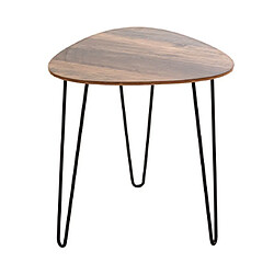 Mes Table d'appoint 40x40x43 cm décor chêne foncé et métal noir