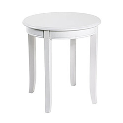 Mes Table d'appoint ronde 48x51 cm en bois laqué blanc