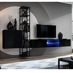 Paris Prix Ensemble Meuble TV Design Switch VI 270cm Gris & Noir