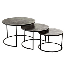 Paris Prix Lot de 3 Tables Gigognes Oxidize 80cm Noir