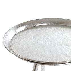 Mes Table d'appoint ronde 44x54 cm en métal laqué argenté
