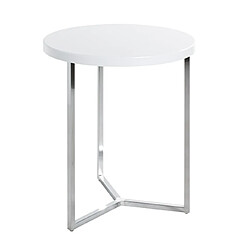 Mes Table d'appoint ronde 45x54 cm blanc brillant