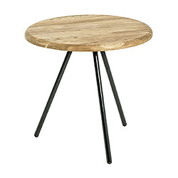 Mes Table d'appoint ronde 40 cm en chêne naturel et métal noir