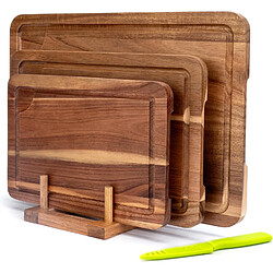 Vendos85 Ensemble 3 Planches à Découper Bois d’Acacia